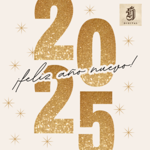 Posteo de Instagram Frase Feliz 2025 Año Nuevo Minimalista Dorado